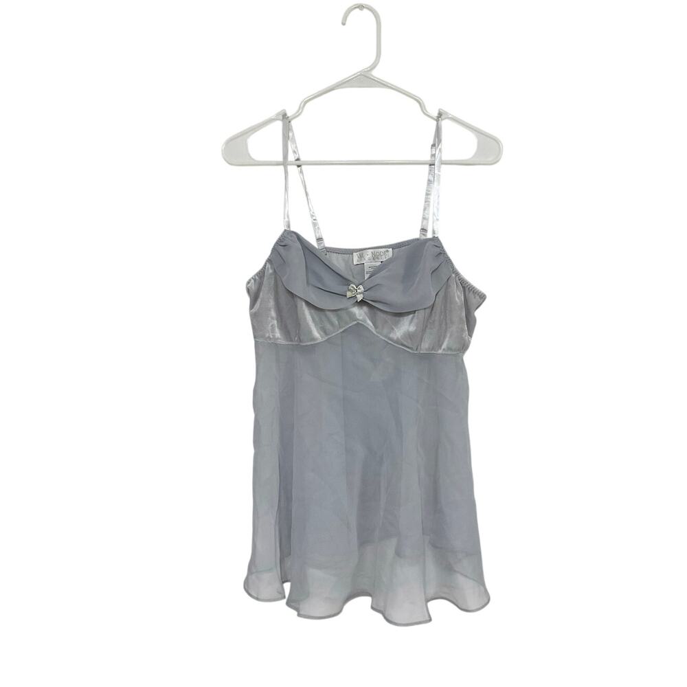 NWOT VTG Val Mode Gray Velvet Babydoll Chemise Slip Top Sz Large 2 pcs